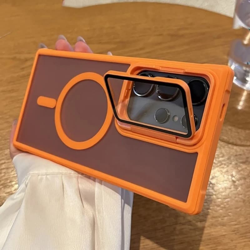 Lente Da Câmera Kickstand Caso Para Samsung S25 FE S23 S24 S24 Ultra S25 Plus 5G Magnético Capa Dura