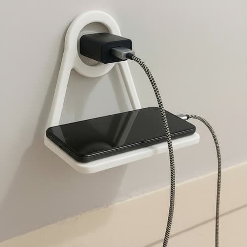 Suporte Tomada Carregar Celular Parede Petg Multiuso Branco