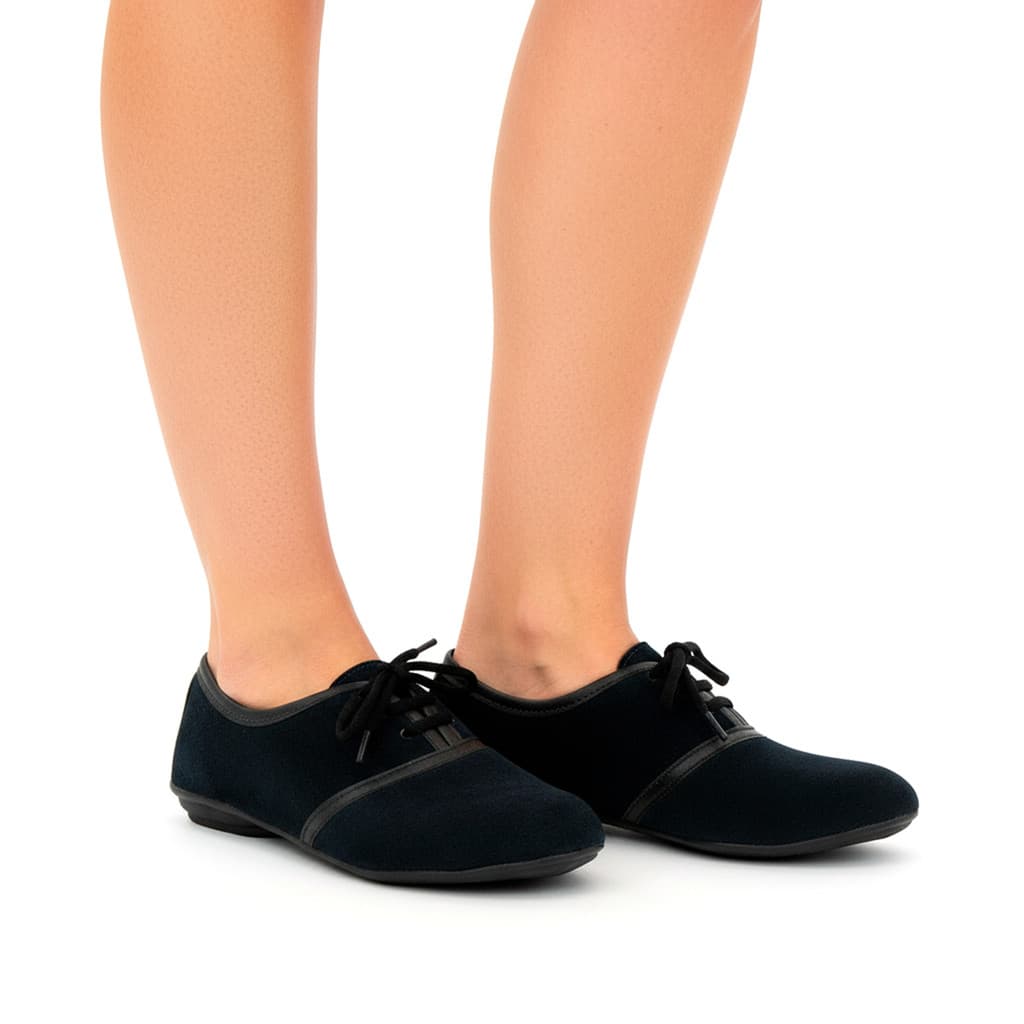 Sapato Oxford Baixo Preto Sapatilha tênis casual Feminino