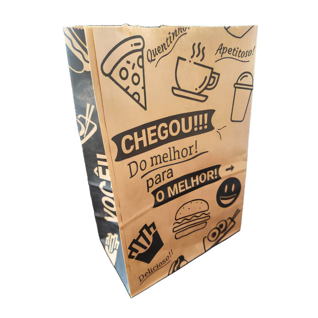 SACO SOS KRAFT P 27CMX18CMX10,5CM EMBALAGEM DELIVERY 100 UN