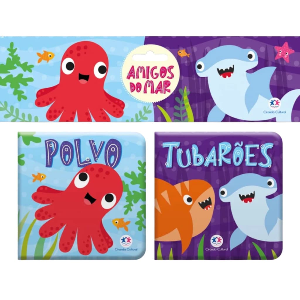 Amigos do Mar | Polvo e Tubarões | Livro de Banho 