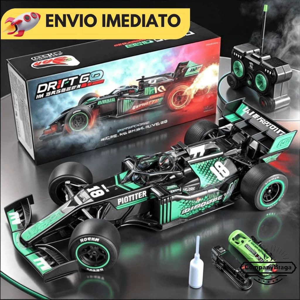 Carrinho De Controle Remoto Formula 1 Recarregavel Solta Fumaça