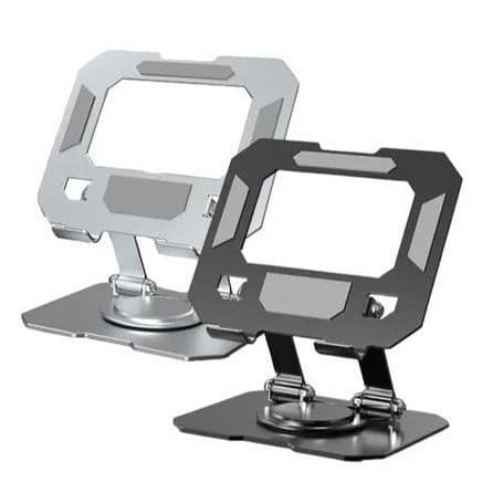Suporte Metálico Rotativo para Tablet e Celular | Alumínio Resistente e Elegante | Ajustável e Prático