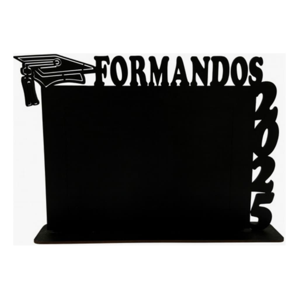 Porta Retrato Formandos 2025 Em Mdf 20x15 Kit 200 Unidades - Preto - Formandos
