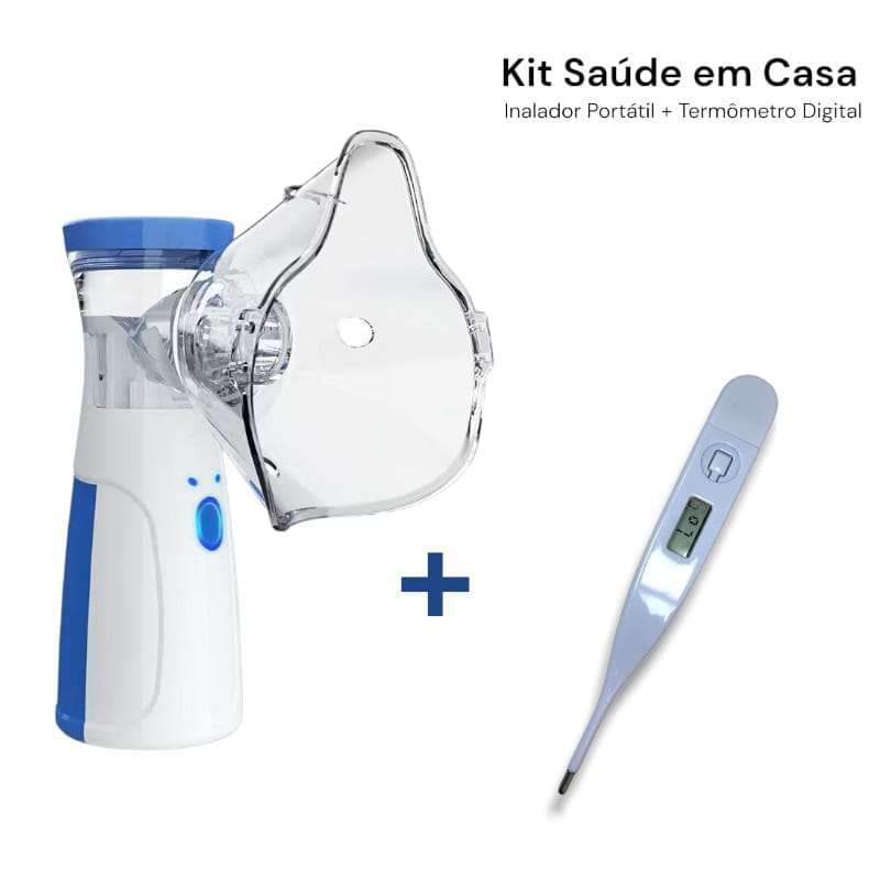 Kit Saúde em Casa: Inalador Portátil Ultrassônico + Termômetro Digital