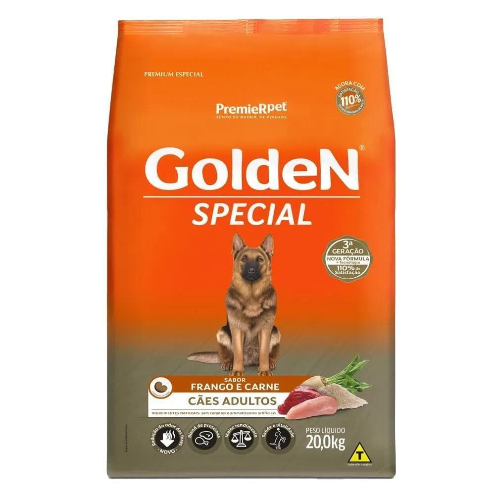 Ração pra Cães Adultos Special sabor Frango e Carne 20kg Golden