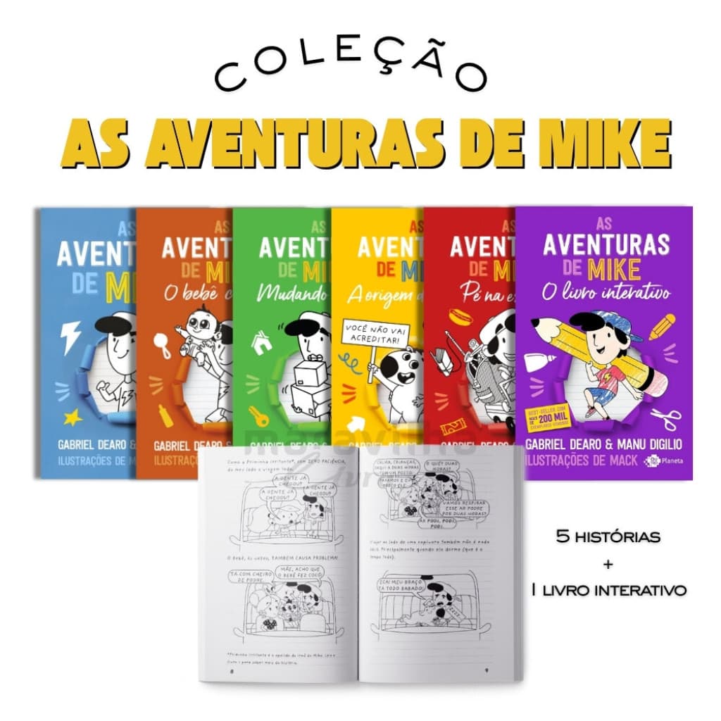 Coleção As Aventuras de Mike – 6 Livros (5 Histórias + 1 Livro Interativo)