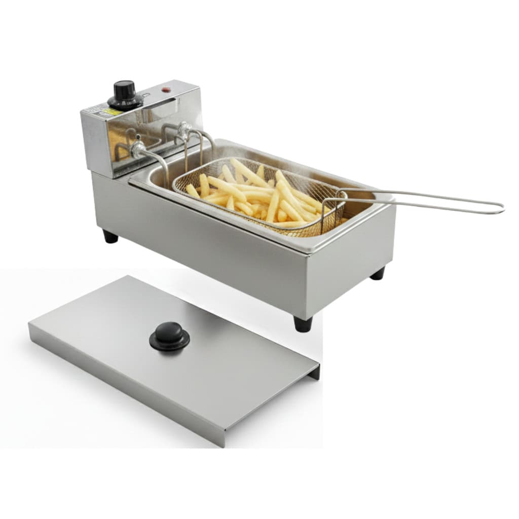 Fritadeira Elétrica Industrial Cuba 3L Inox com Tampa