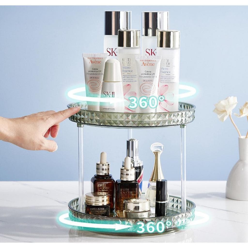 Organizador 2 Andares 360°Giratório Diamond Multiuso  Acrílico Cor Transparente