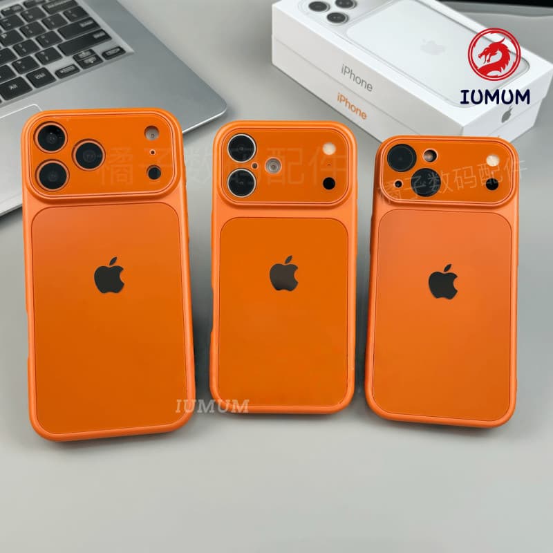 Elegante iPhone 17 Pro Max Capa Protetora De Vidro Fosco De Luxo 16 15 14 13 Traseira Resistente A Choques