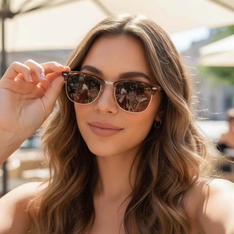 Óculos de Sol Masculino e Feminino Clubmaster Inspire Proteção UV400 Premium