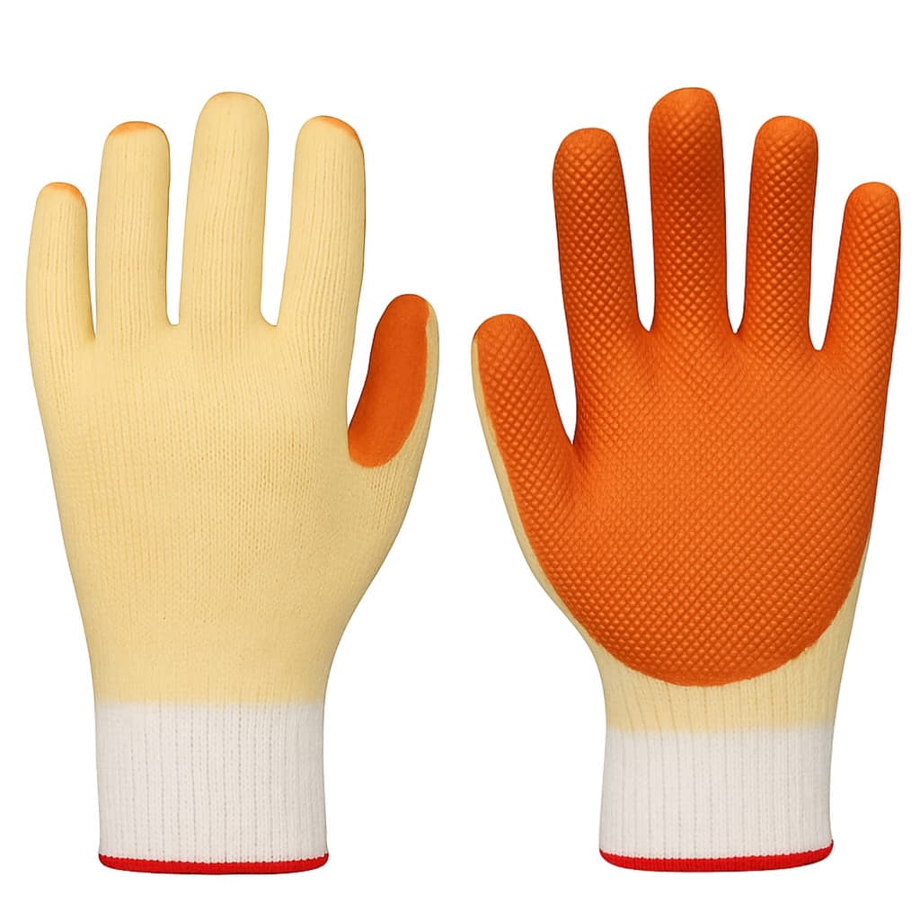 12 Pares Luva Emborrachada EPI Rubber Resistente Vulcanizado Proteção Segurança Antiderrapante