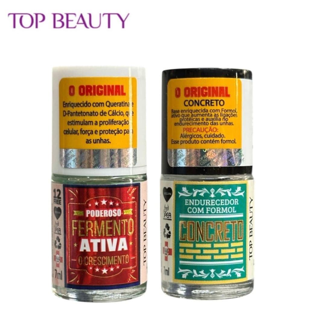 Kit S.O.S Unhas Manicure Base Concreto com Base Fermento