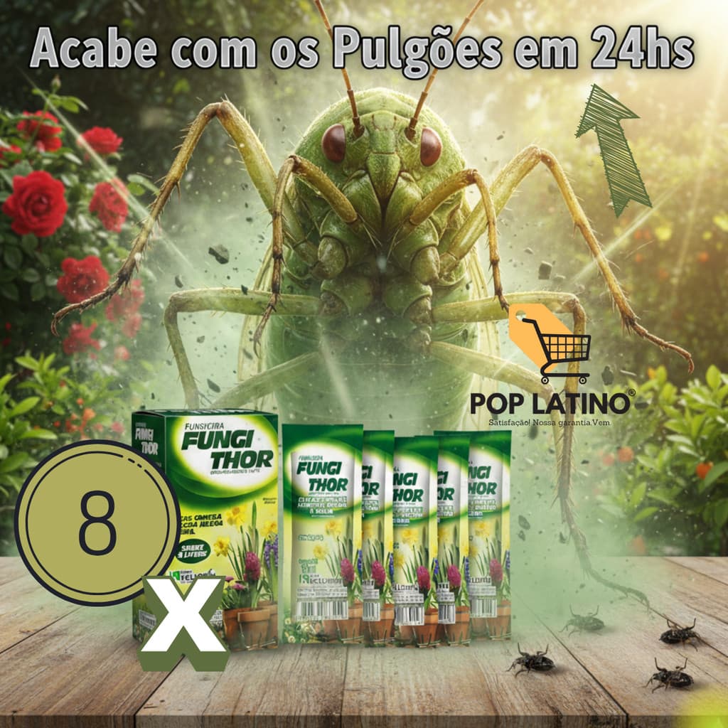 Leve 8x Fungithor contra Mancha Negra Pulgões Oídio Cochonilhas Kelldrin 10ml - De um Basta em 24hs | Rosa, plantas