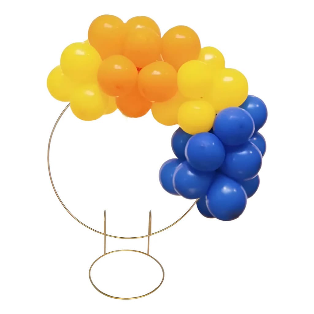 Arco De Mesa Pé Redondo Dourado Festa Bexiga Mini 50cm