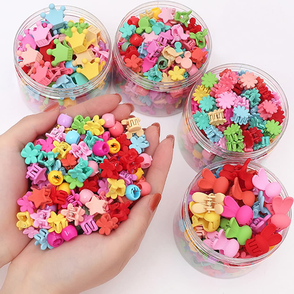 KIT 100 unidades Candy Color Mini Small Grab Clip Children's Hair Accessories-ANJIN