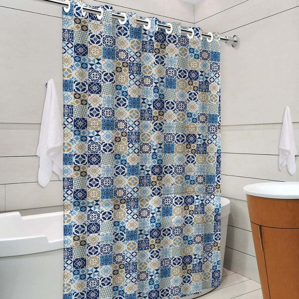 Cortina para Box Banheiro Modelo Lisboa — PVC Resistente, Antimofo, Com Ilhós