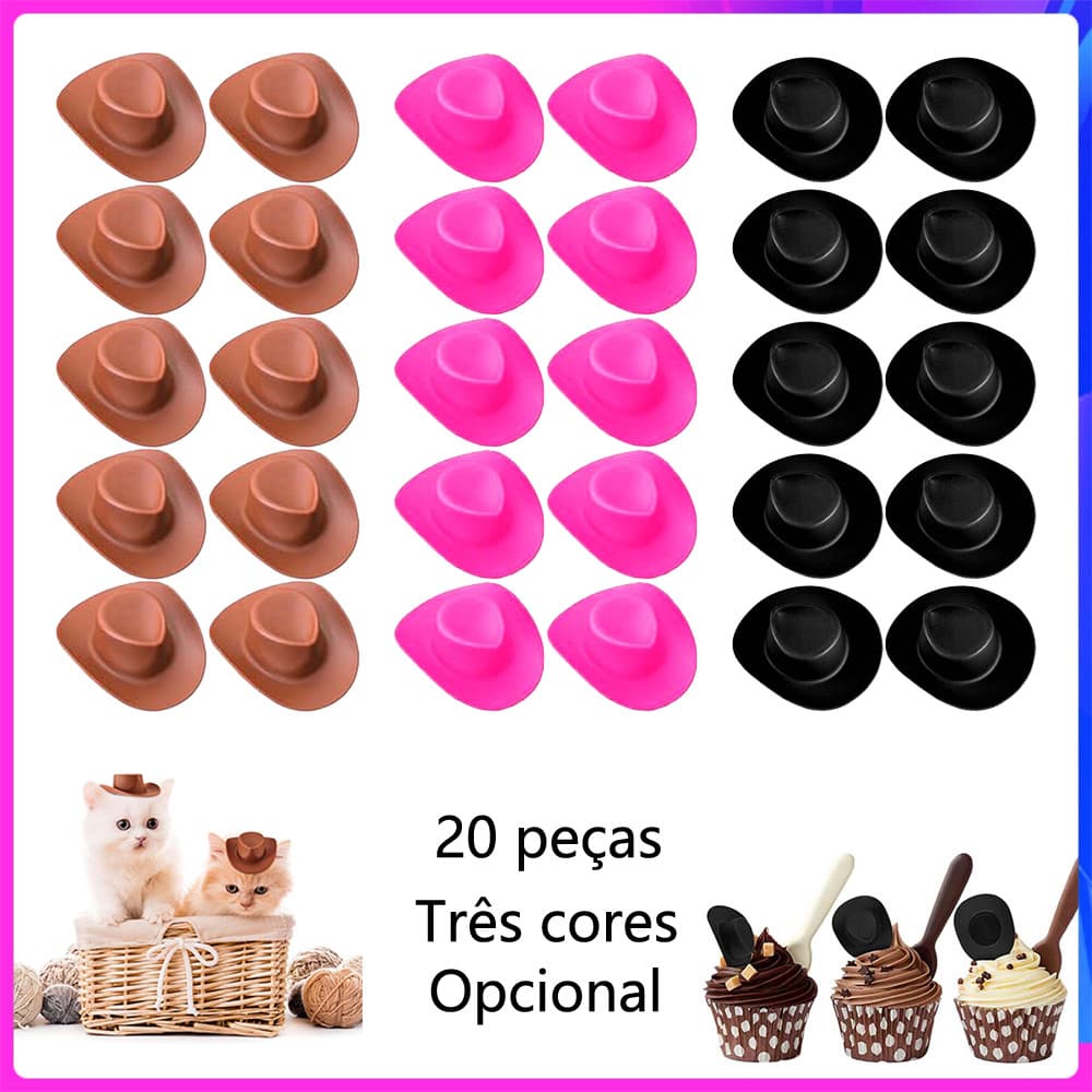Chapéu de Cowboy estilo Retro conjunto de 20 peças plástico Mini estilo 5.4cm três cores opcionais jogo de tabuleiro Bar