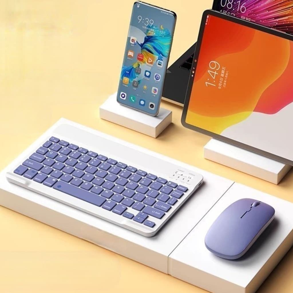 Kit Teclado E Mouse Bluetooth 5.2 Compatível Pc iPhone Android