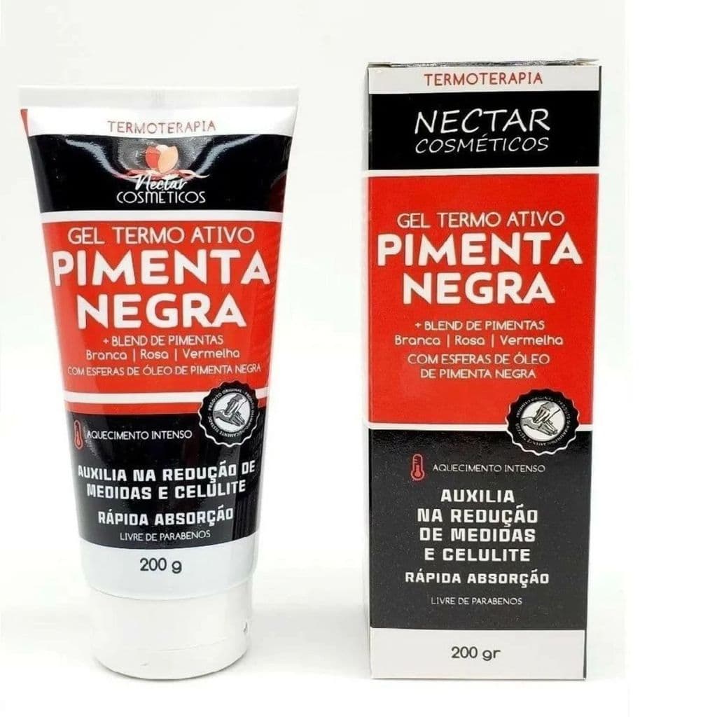 Gel Termo Ativo Pimenta Negra Néctar Cosméticos 200g Queima Gorduras