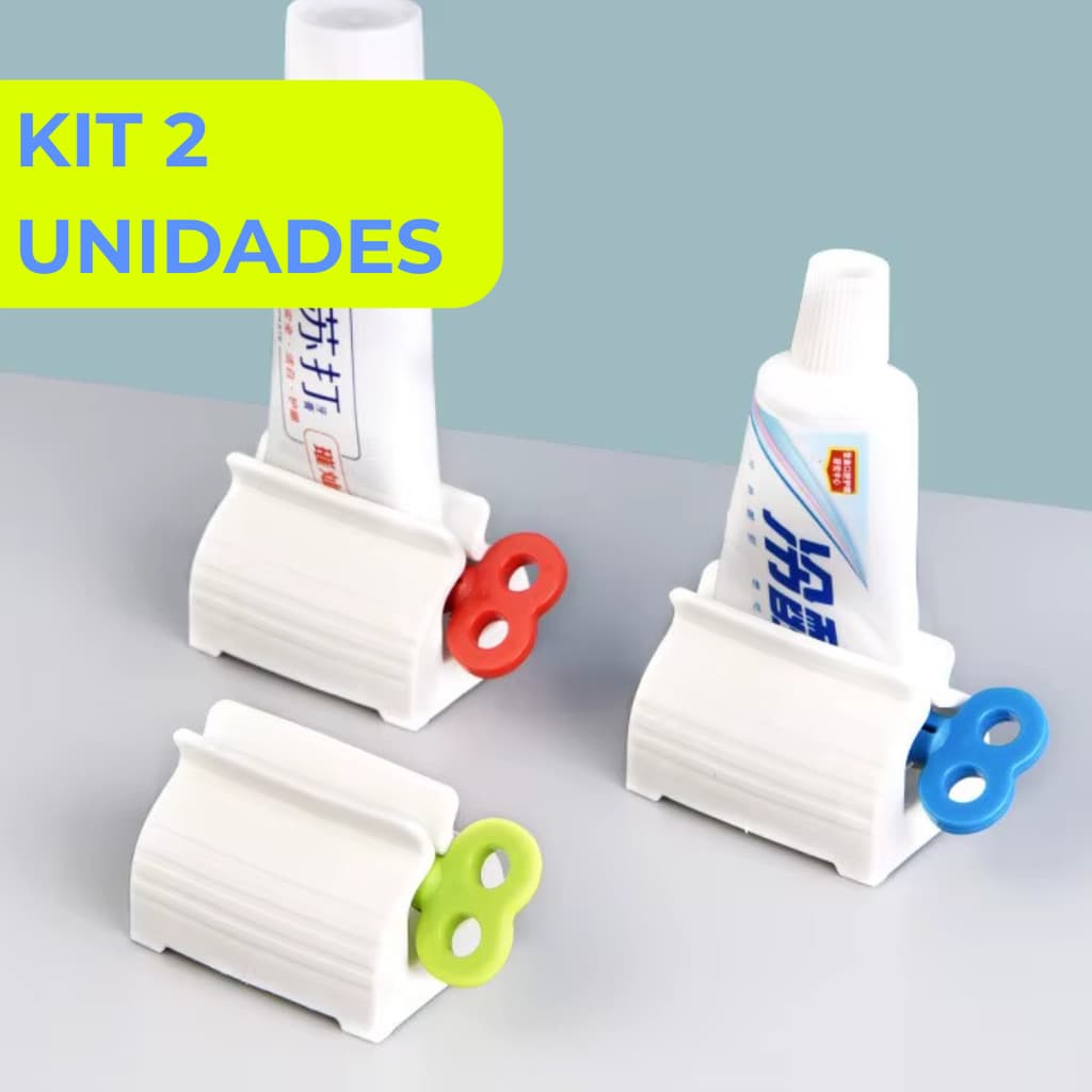 Kit 2 Espremedores de Pasta de Dente Giratório Evita Desperdício, Fácil de Usar e Econômico