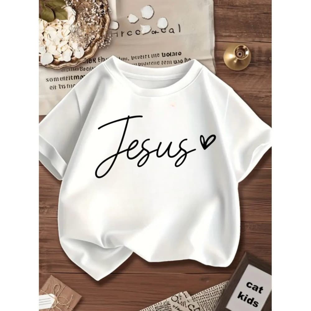 Blusinha Camiseta Menina Infantil Juvenil  Jesus Frases Cristã/Evangélica Gospel 100% Algodão