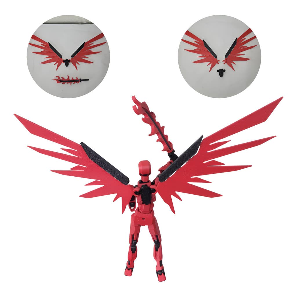 Kit De Asas E Katana Flamejante Para Dummy 13 Stop Motion