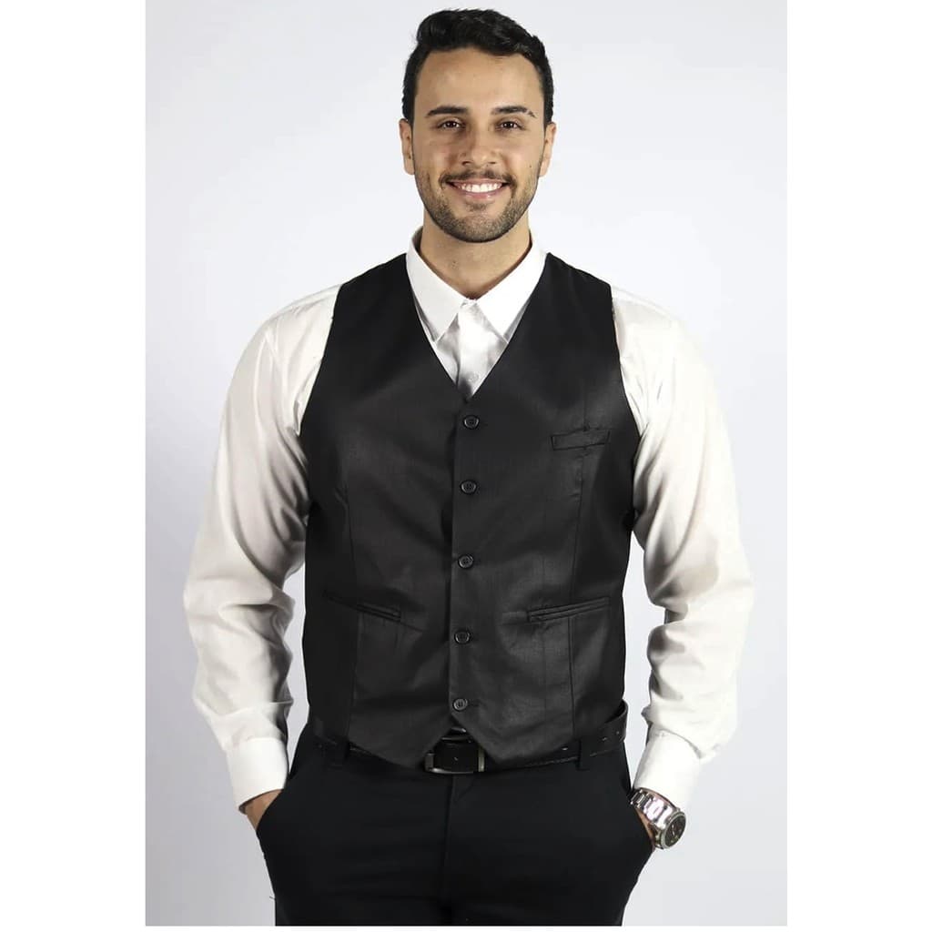 Colete Social Masculino Slim Fit Casual Clássico Oxford