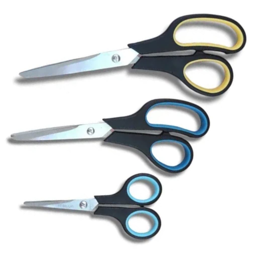 Kit Tesoura de Costura Papel Cozinha Tecido Aço Inox Profissional 21cm 3 Peças