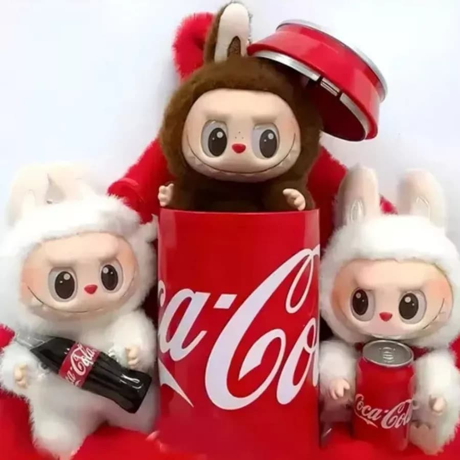 LabubuCoca/V3 Chaveiro Vinil Rosto Caixa Cega Boneca Série Brinquedos Presente