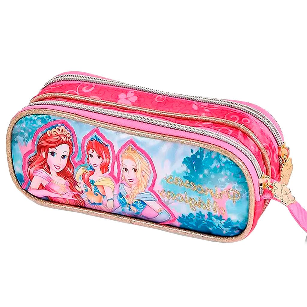 Estojo Escolar Duplo Princesas Menina Porta Lápis Canetas