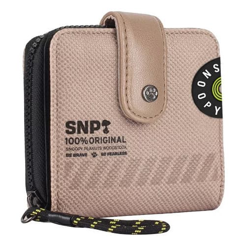 Carteira Feminina Snoopy Pequena Casual Urbano Bege/nude