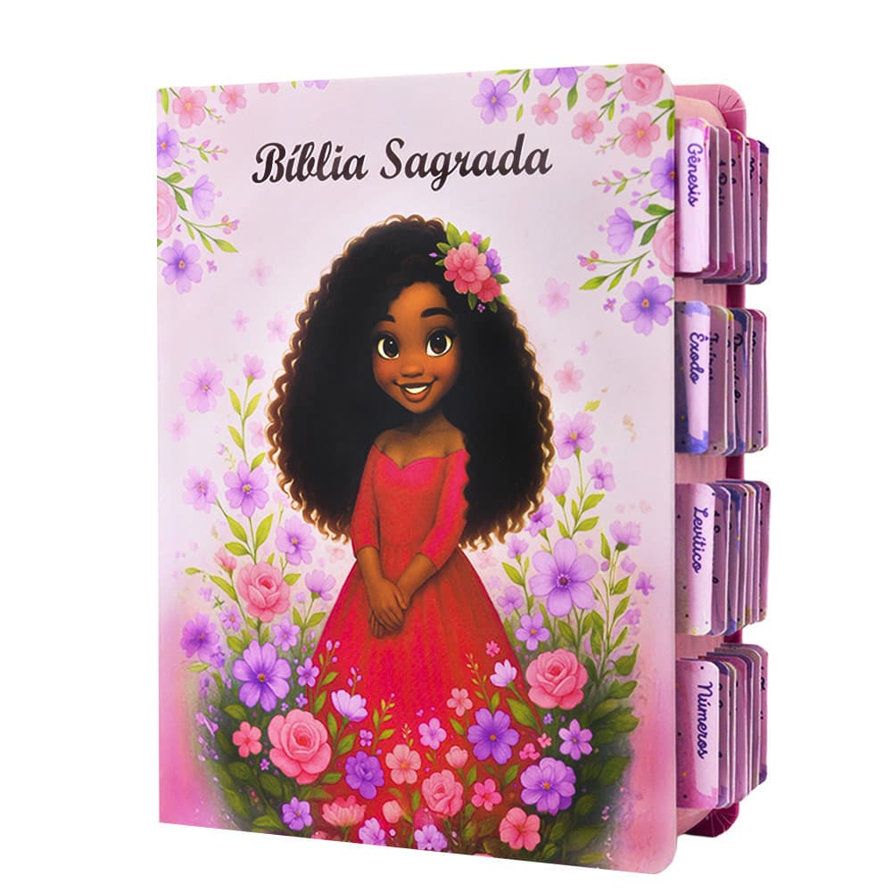 Bíblia Floresça Rosa | NVAA - João Ferreira de Almeida - c/ Abas Adesivas - Fullcolor - Fácil Leitura