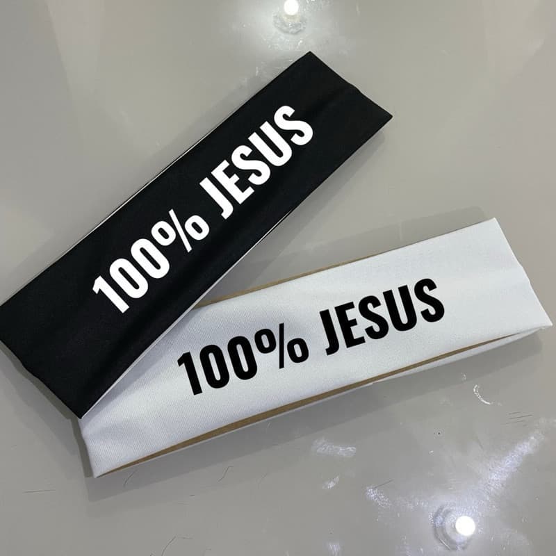 Faixas Neymar 100% Jesus - Branca e Preta - Estampa em DTF - Costura de Qualidade - Tecido Leve