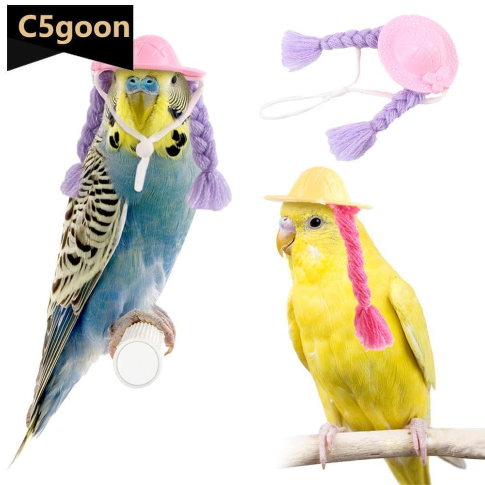 C5GOON Pet Hamster Periquito Calopsita Peônia Papagaio Pássaro Chapéu Engraçado Trança Pequenos Animais Mini Pássaros Br