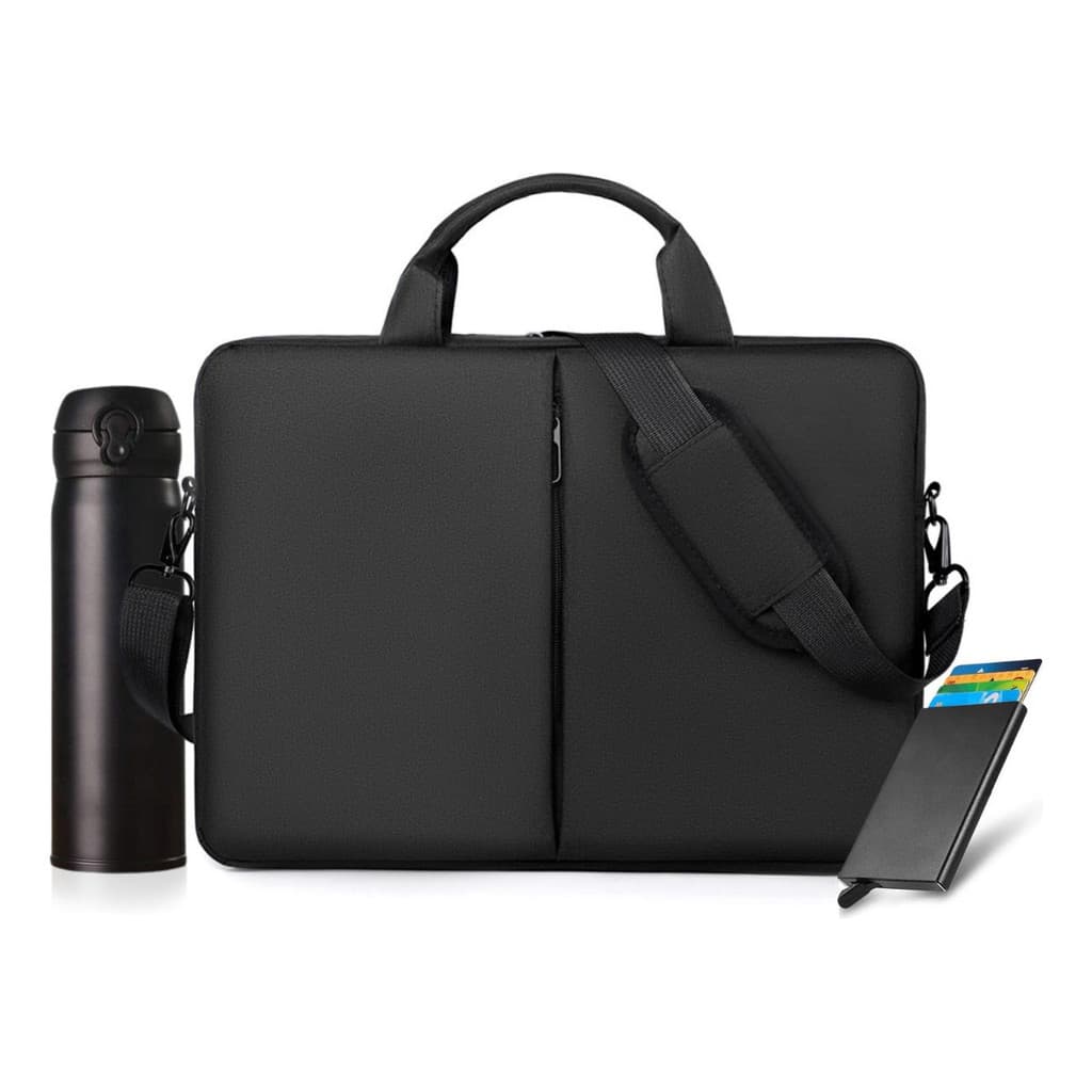 Bolsa Pasta Masculina Notebook Garrafa 500ml Carteira Rfid