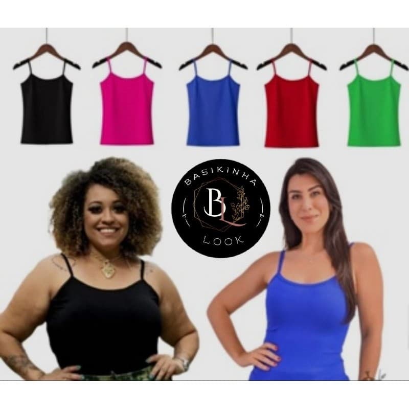 KIT 5 BLUSA ALCINHA REGATA EM MALHA SUED*CORES VÃO SORTIDAS* TAMANHO ( P M  G)