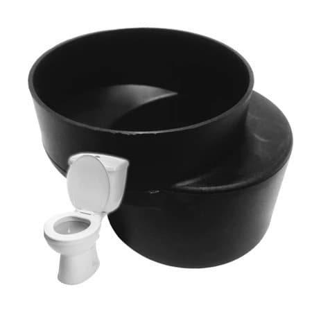 Bolsa excêntrica Deslocador Desviador Vaso Sanitário Preto 100mm DEPLASTI