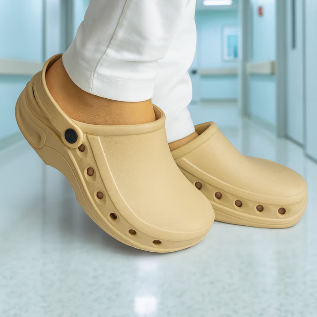 Sapato Fechado Profissional Uniforme hospitalar Cozinheira EPI Sapato Confortável Babuche Moderno