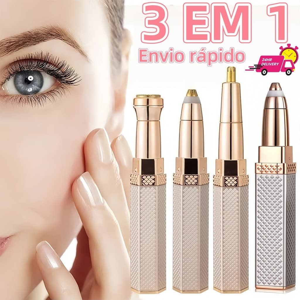 Depiladora De Barbear Recarregável Elétrica Multifuncional 3 em 1 Aparador, Lâmina Lápis e Depilador