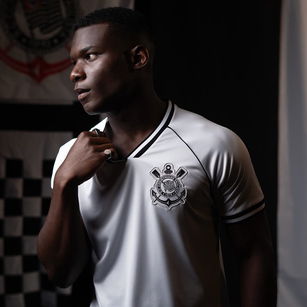 Camisa Corinthians Raglan Dry Branca Masculina Oficial