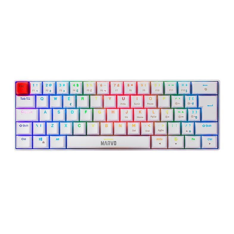 Teclado Mecanico Marvo KG933G, RGB, ABNT2, Switch Vermelho, Branco, KG933G-WH