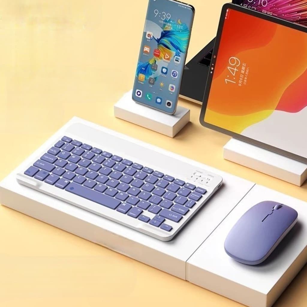 Kit Teclado E Mouse Bluetooth 5.2 Compatível Pc iPhone Android