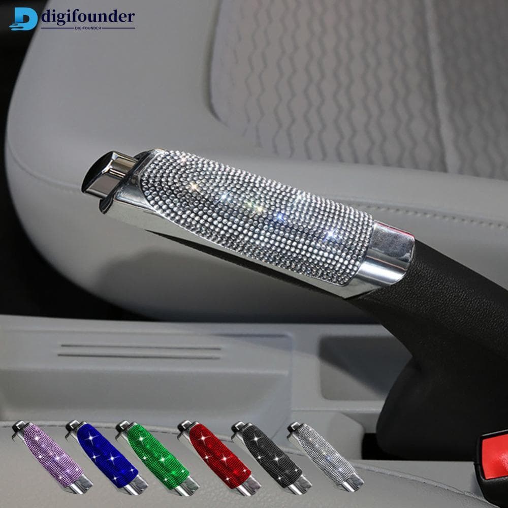 DIGIFOUNDER 1Pc Capa De Freio De Mão De Carro Estilo Incrustado De Diamantes Bling Acessórios De Modificação De Interior