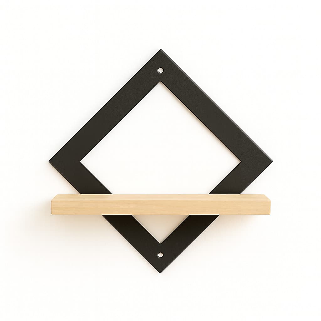 Prateleira Parede Pequena Preto Pinus Decoração Resistente