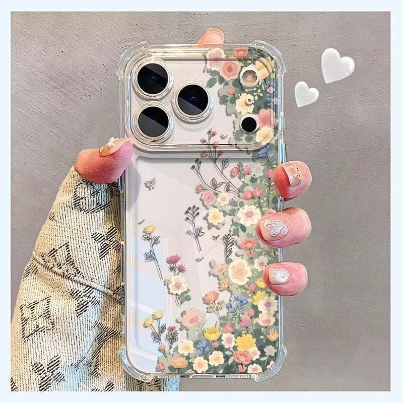 Capa para celular Lindas flores adequada para iPhone 17 16 11 12 13 14 15 Pro Max Plus XR X XS TPU Capa Macia