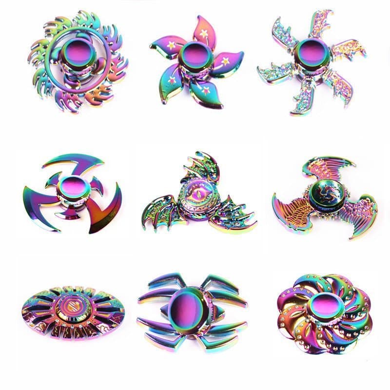50 Estilo Colorido Fidget Spinner Liga de Zinco Brinquedo de Descompressão Dedo Metal Pião para Criança/Adulto Brin