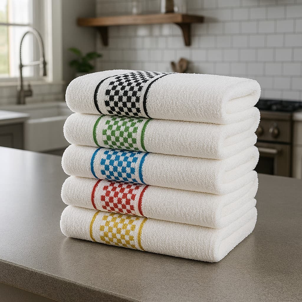 Kit 10 Toalha de Prato Xadrez Panos de Copa 100% Algodão Felpudo