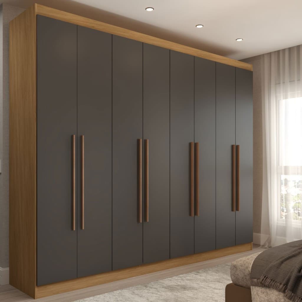 Guarda-Roupa Casal Ele e Ela 8 Portas 4 Gavetas 8 Prateleiras - Panorama Móveis