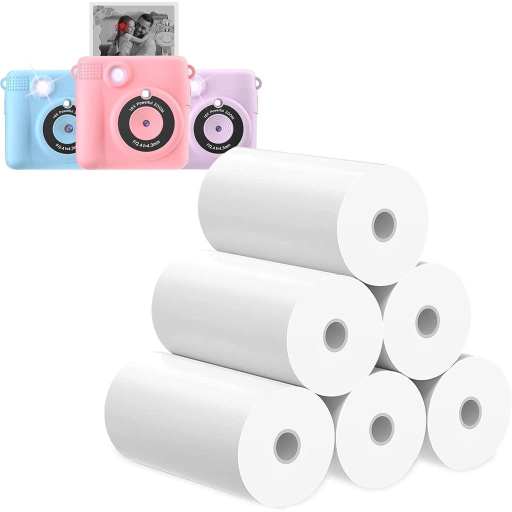 Papel para Impressora, 6 Rolos para Câmera de Impressão Instantânea Infantil, Papel Térmico de Impressão HD (6 Rolos)